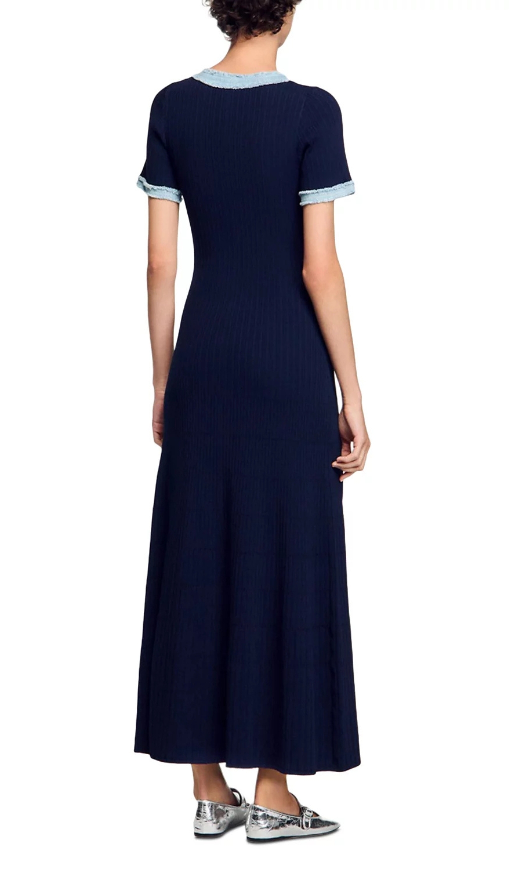 Fashionslee Women Knit & Denim Maxi Dress