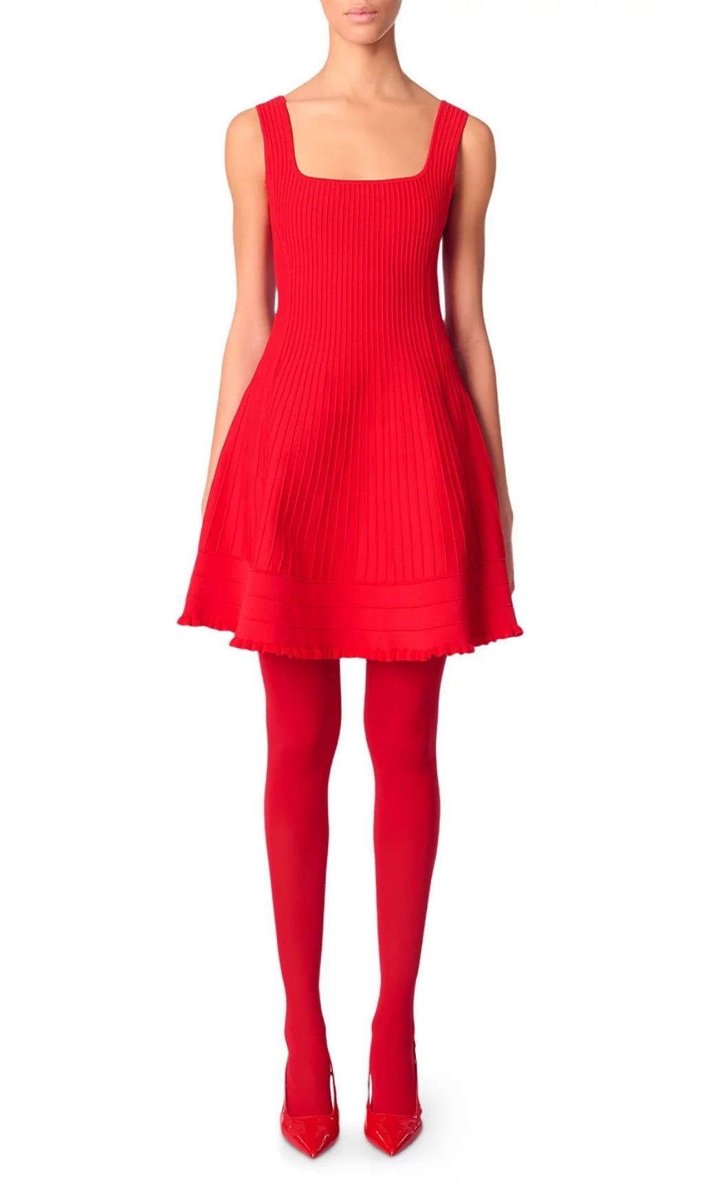Fashionslee Women Red Short Knit Dress