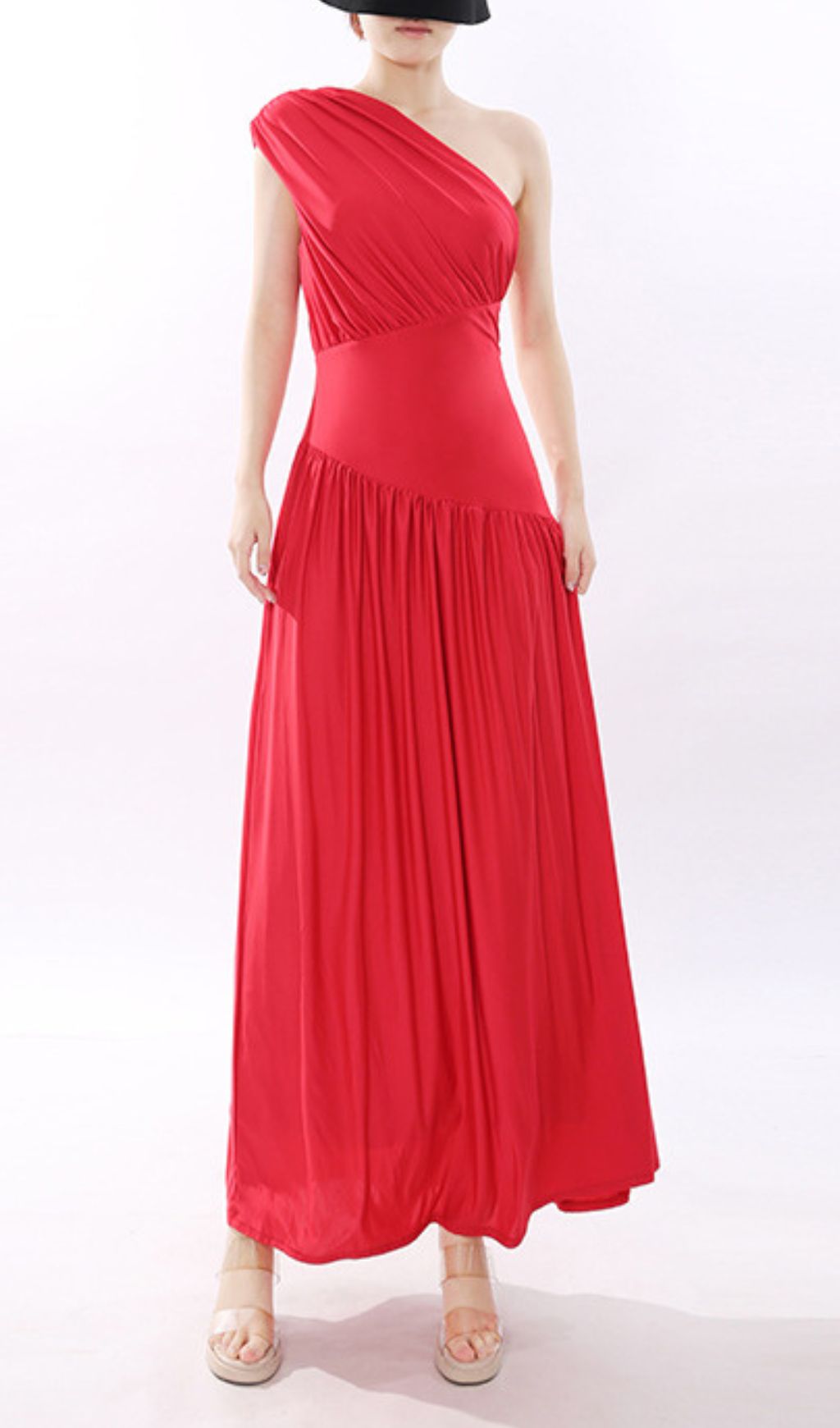bda2b32860658cb40bbe247b907a4730.jpg Fashionslee Women Jinte Red One-Shoulder Maxi Dress