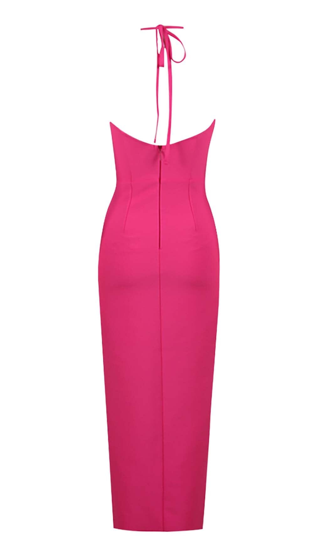 bdabf54e9a3faa4b15eb36eb44290d36.jpeg Fashionslee Women Floral Embellished Slit Midi Dress In Pink