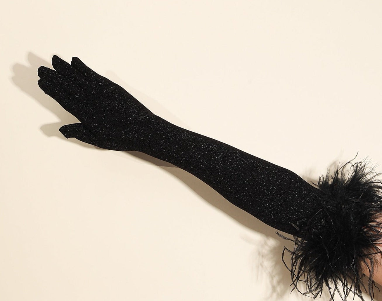 bdb1cc6502afcdf204d4ccd304d786c3.jpeg Fashionslee Women Black Feather Gloves