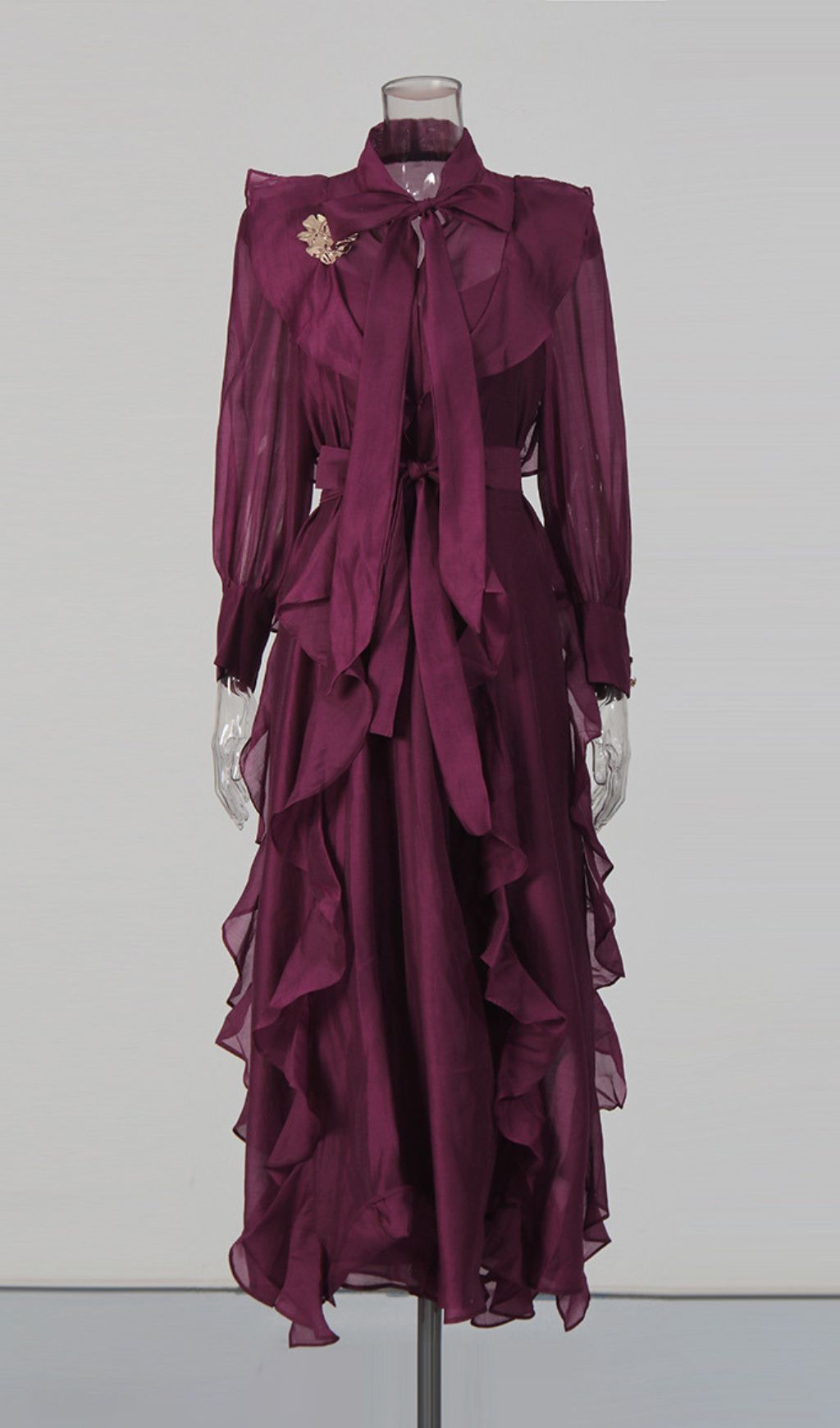 Fashionslee Women Isono Purple Long Sleeve Maxi Dress