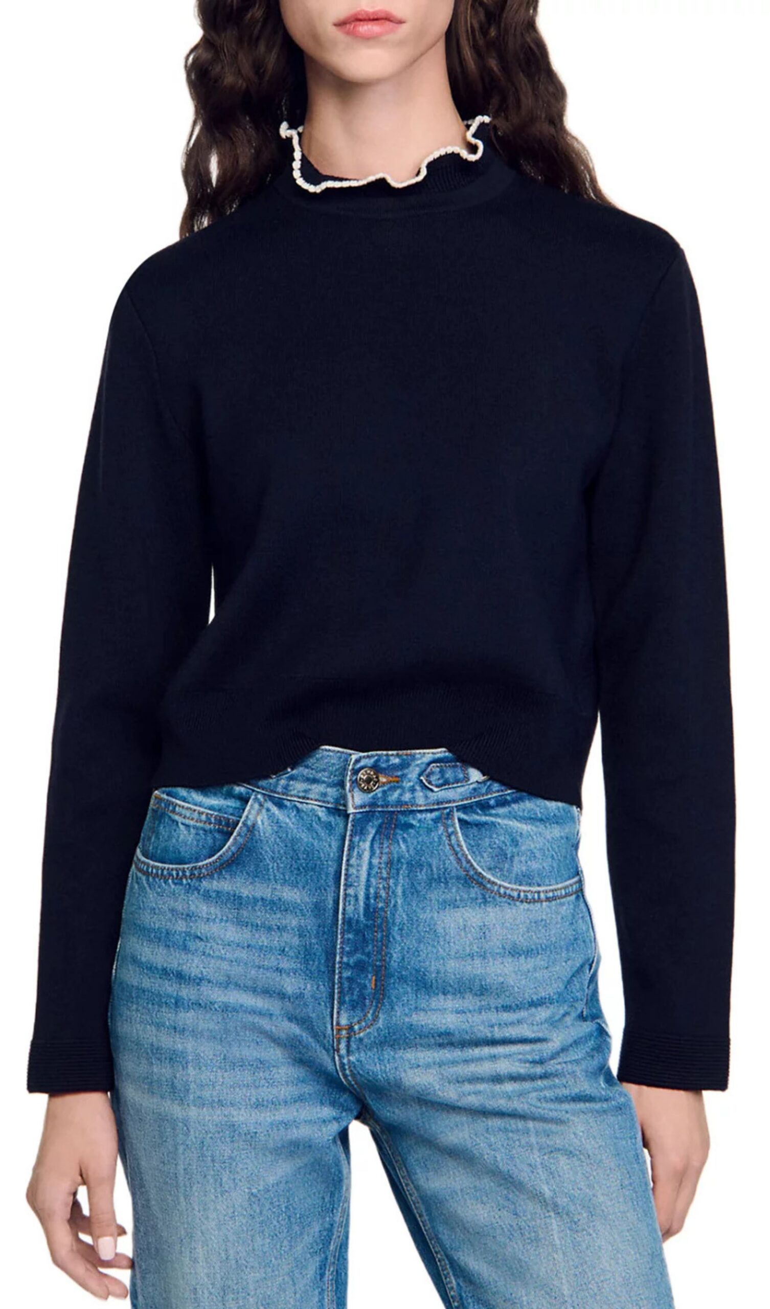 Fashionslee Women Francoise Ruffle Neck Sweater