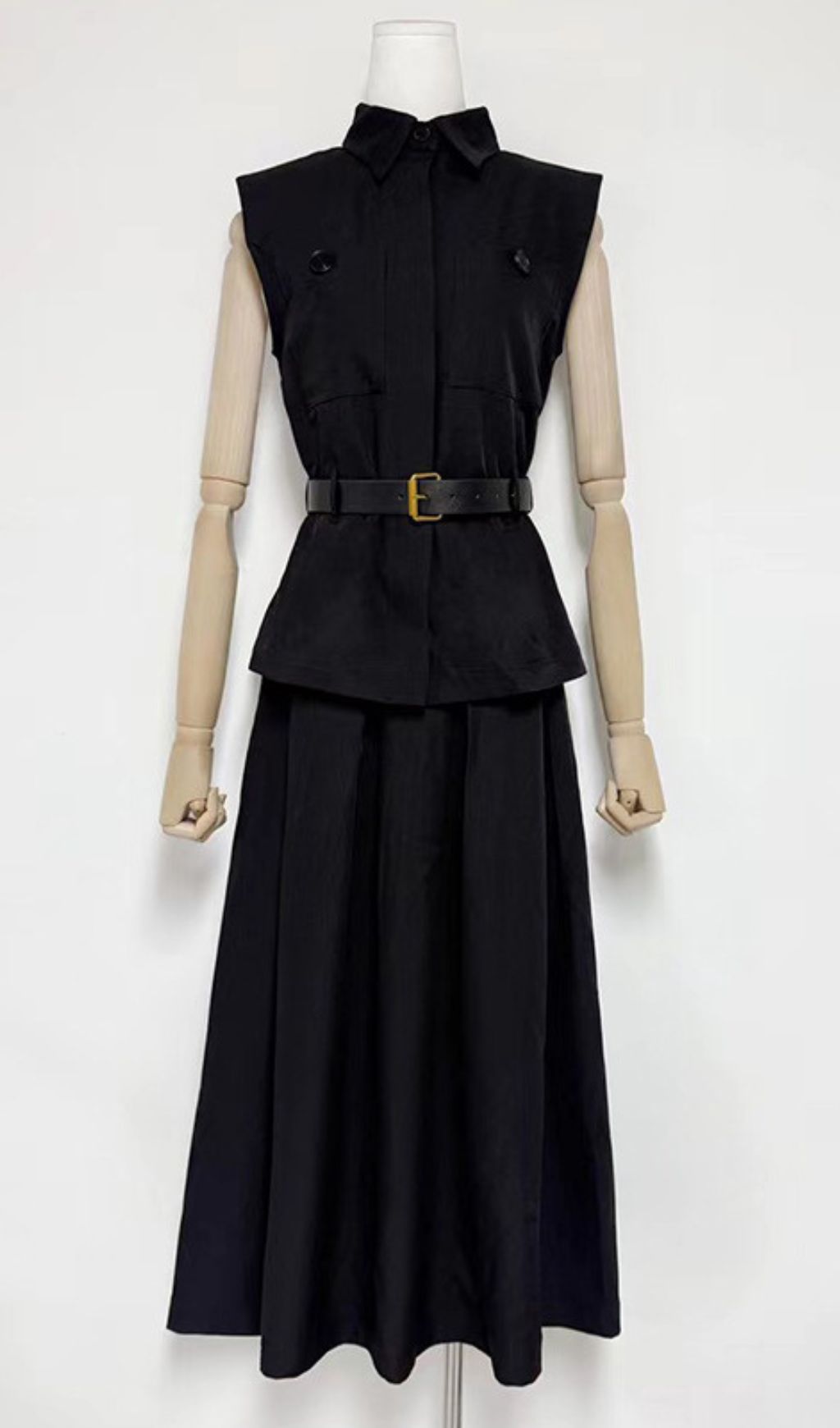 be0bca133ad6464dad1596f893a6f87b.jpg Fashionslee Women Iliana Sleeveless Belt Two-Piece Set