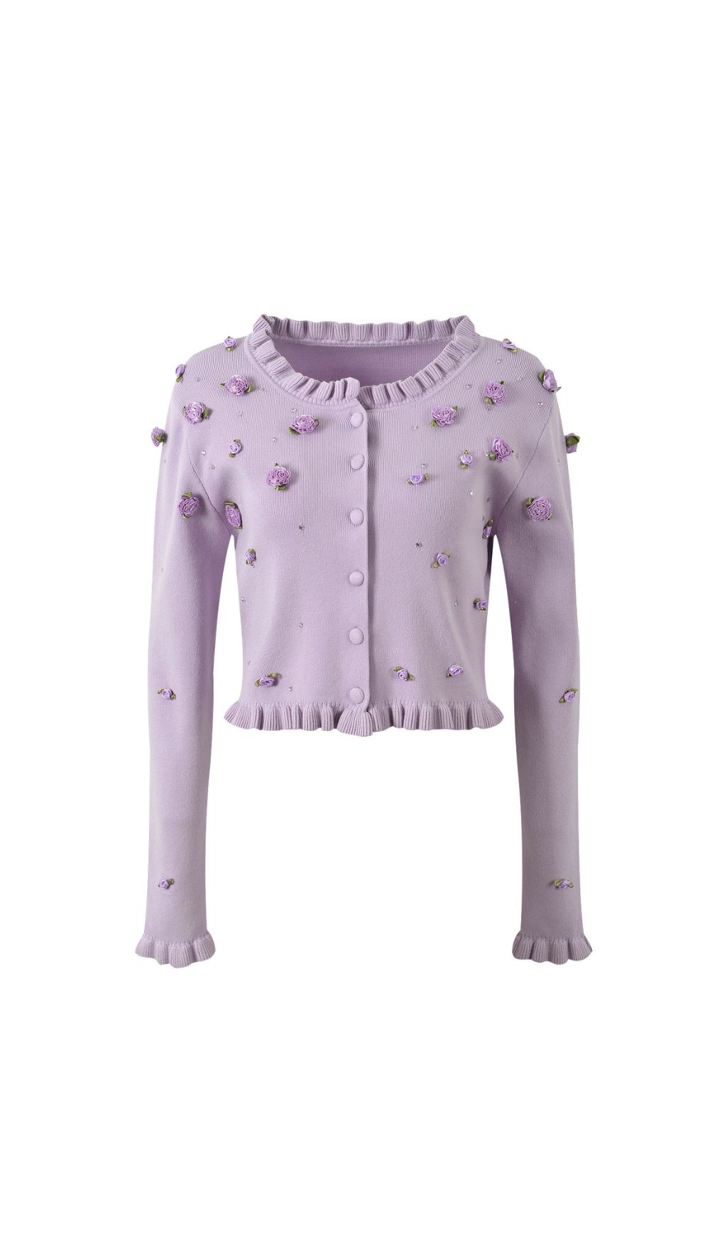 Fashionslee Women Hermes Purple Flower Cardigan & Midi Dress