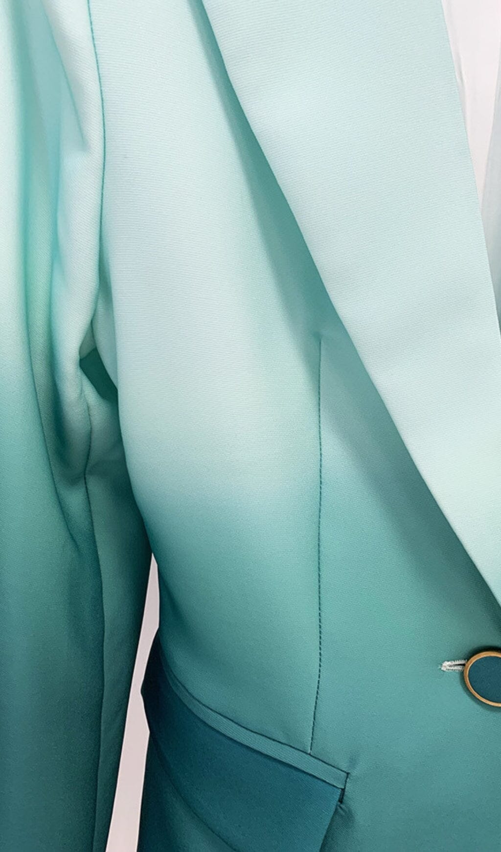 be28fd92e78641c91906ea72cc0f5c43.jpeg Fashionslee Women Flare Trousers Jacket Suit In Ombre Green