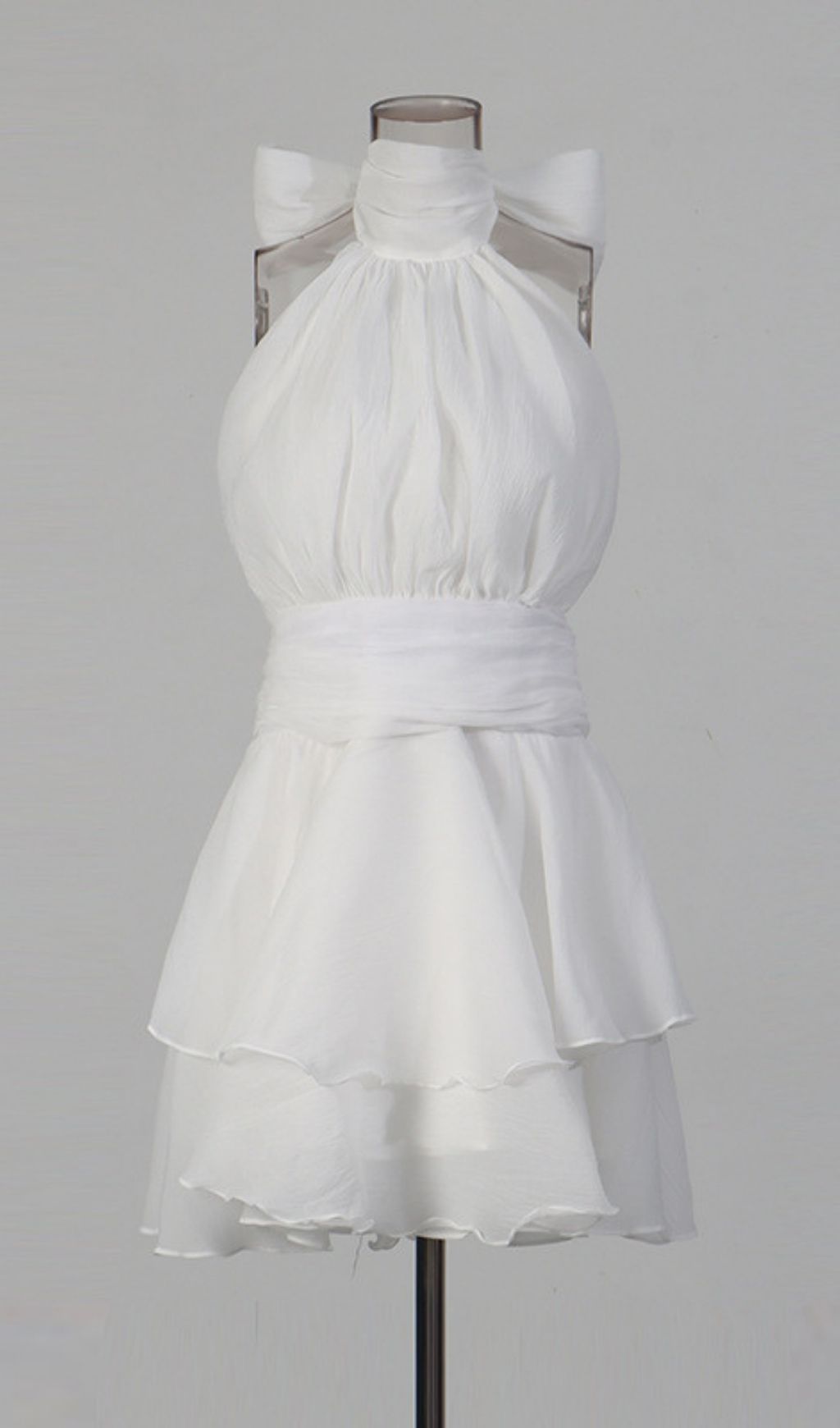 be54561dfabd1a6485eedbad89638a57.jpg Fashionslee Women Kennedi White Halter Mini Dress
