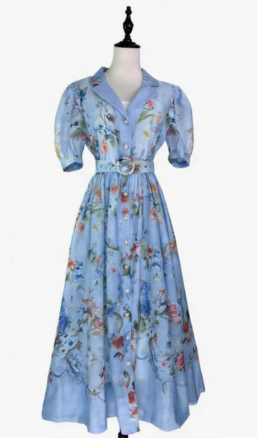 Fashionslee Women Kary Blue Floral Maxi Dress