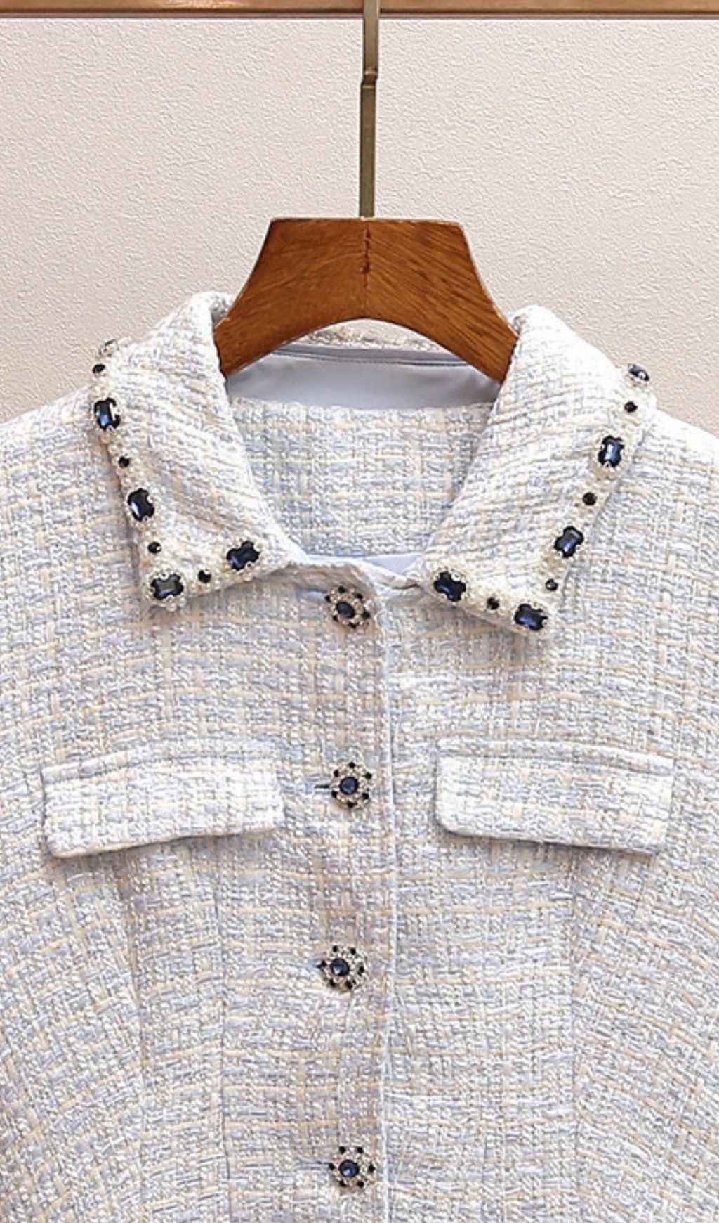 TRENDING BLUE BOUCLE MINI DRESS - OWNCI TRENDING BLUE BOUCLE MINI DRESS - OWNCI