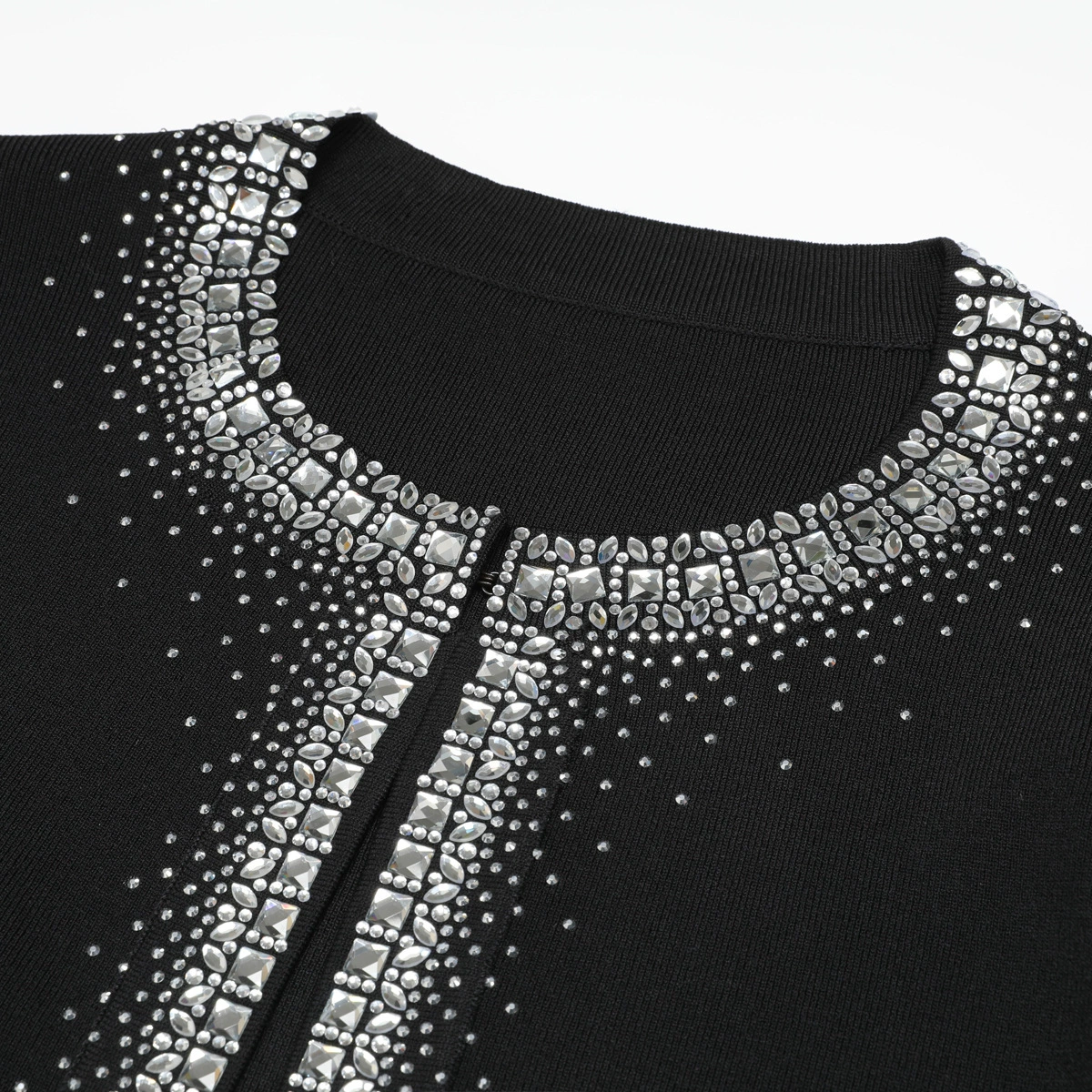 be7dc78f09c8c8f2dca46fb28b5d7a37.webp Fashionslee Women Kinsey Black Diamante Knit Cardigan & Midi Dress Set