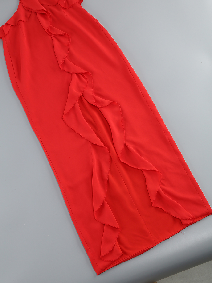 be7e3772f01198461c159f5b83779ee6.jpg Fashionslee Women Buddug Red Halter Flower Cutout Maxi Dress