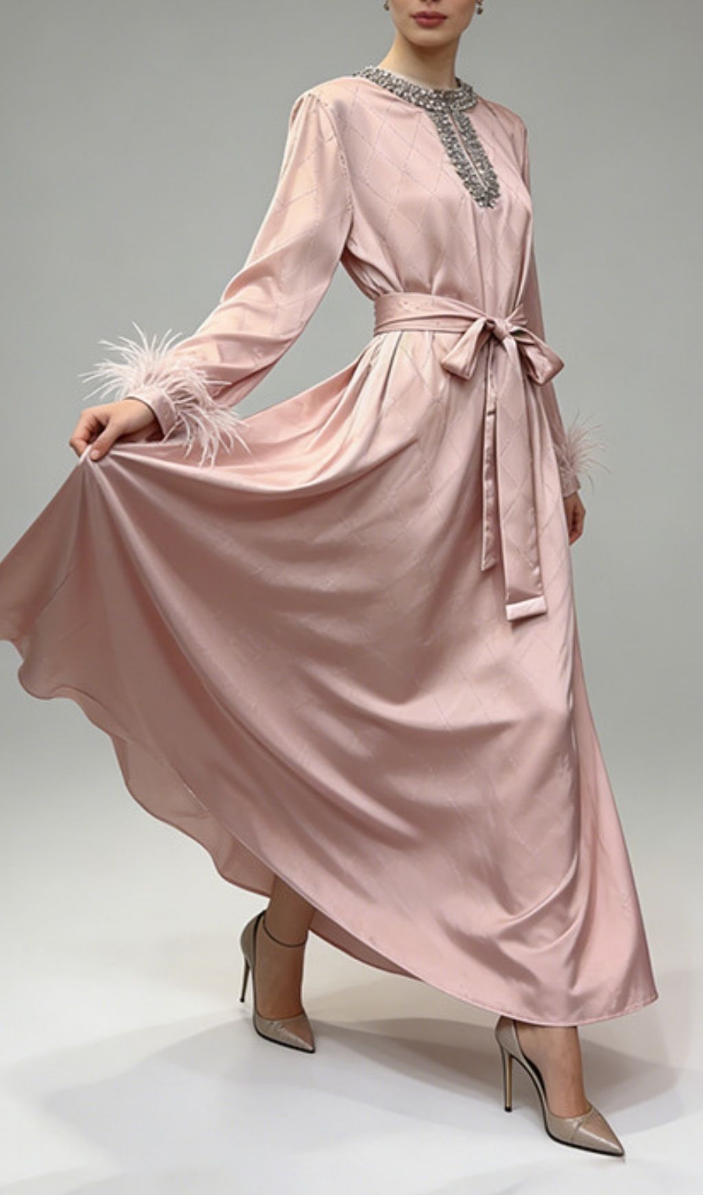 bebecf59a933a546f70337dbde2b64b0.jpg Fashionslee Women Karuka Long Sleeve Feather Maxi Dress