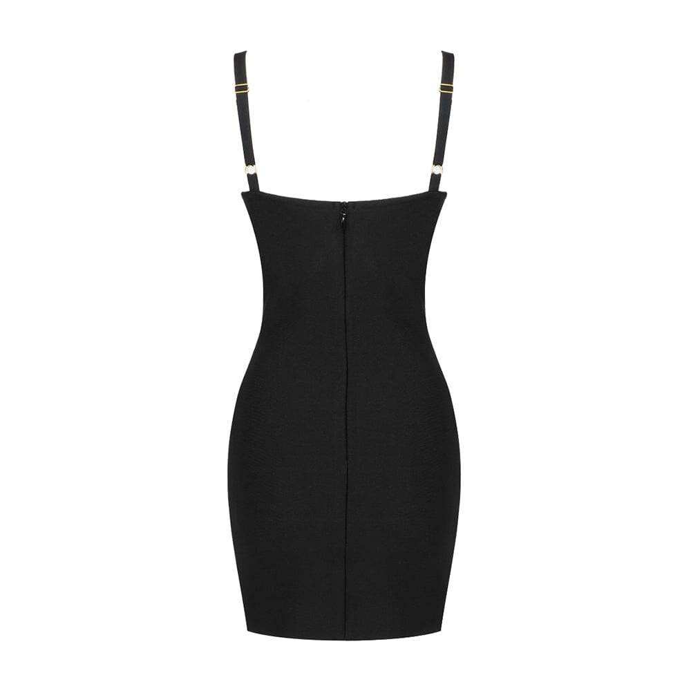 Fashionslee Women Cut Out Bandage Mini Dress In Black