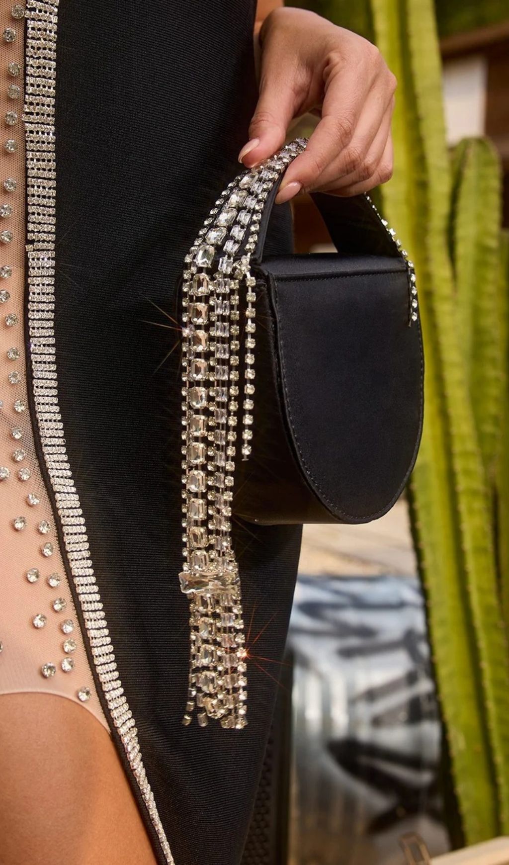 YELMAR VIRAL RHINESTONE FRINGE CROSSBODY BAG - OWNCI