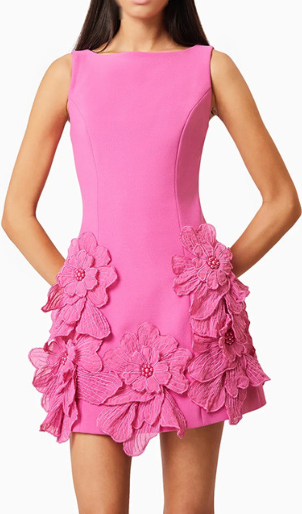 TRENDING PINK FLOWER MINI DRESS - OWNCI TRENDING PINK FLOWER MINI DRESS - OWNCI