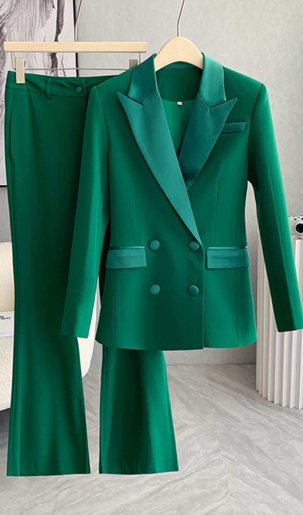 bf8a17fc88c9000805c00a6886a5057f.jpg Fashionslee Women Gautier Green Blazer & Pants Set