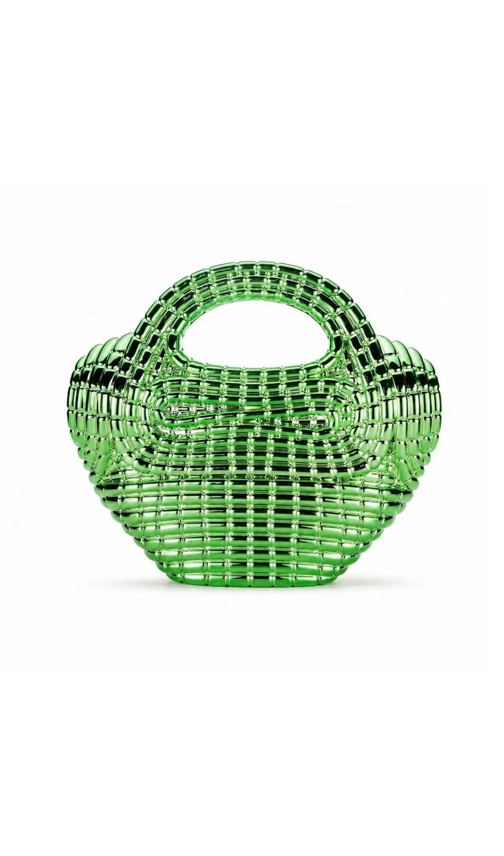 TRENDING GREEN SCULPTED GRID BAG - OWNCI