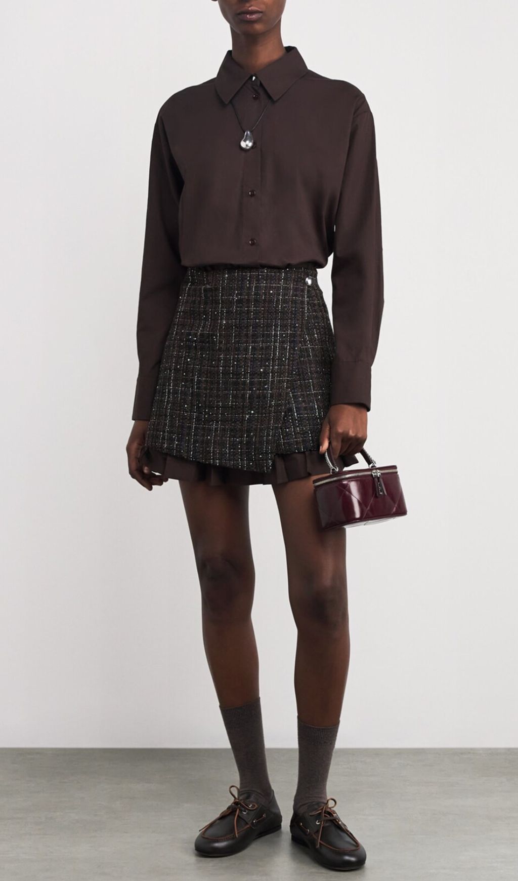 Fashionslee Women Layered Mini Shirt Dress