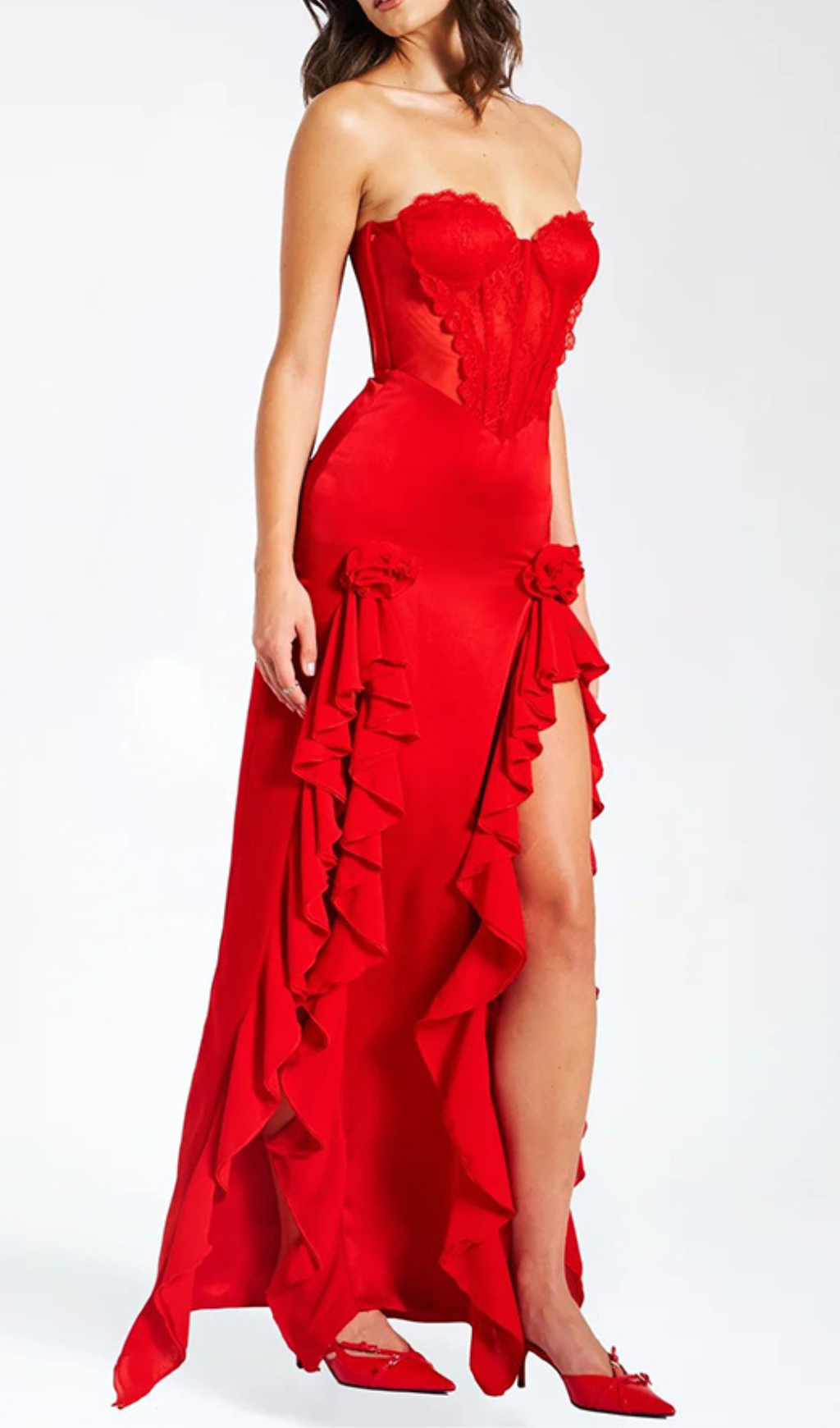 bf98279d20037b96993902fbd4d8f6b4.png Fashionslee Women Amélie Red Satin Lace Corset Maxi Dress