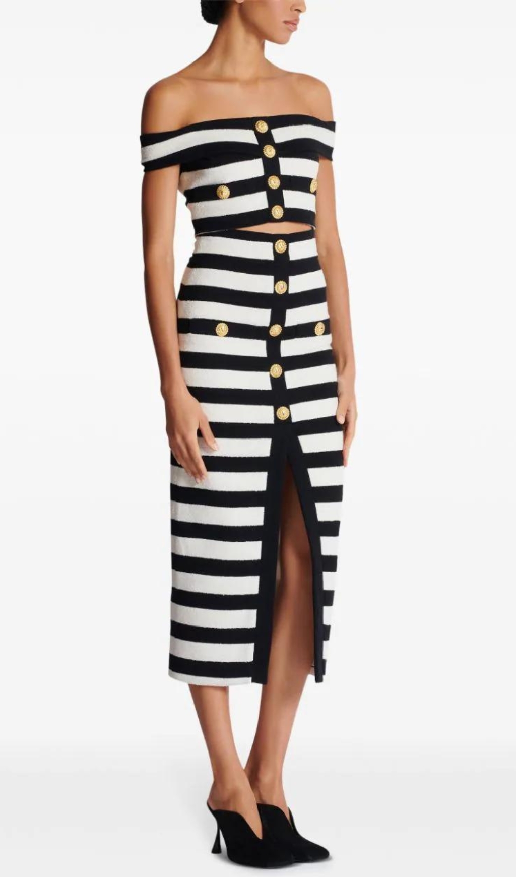 bfa09d8bf06fa9ee859f95ec196154e8.jpg Fashionslee Women Brienne Striped Knitted Midi Skirt Set