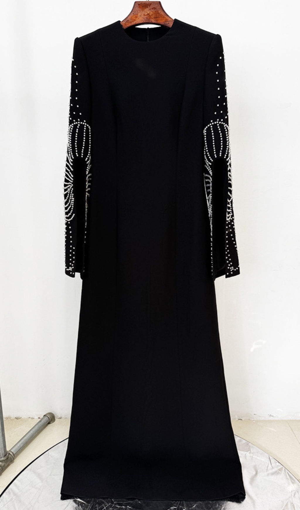 bfceabd8358148fe5bf72eed288eca50.jpg Fashionslee Women Dalit Black Long Sleeve Diamond Maxi Dress