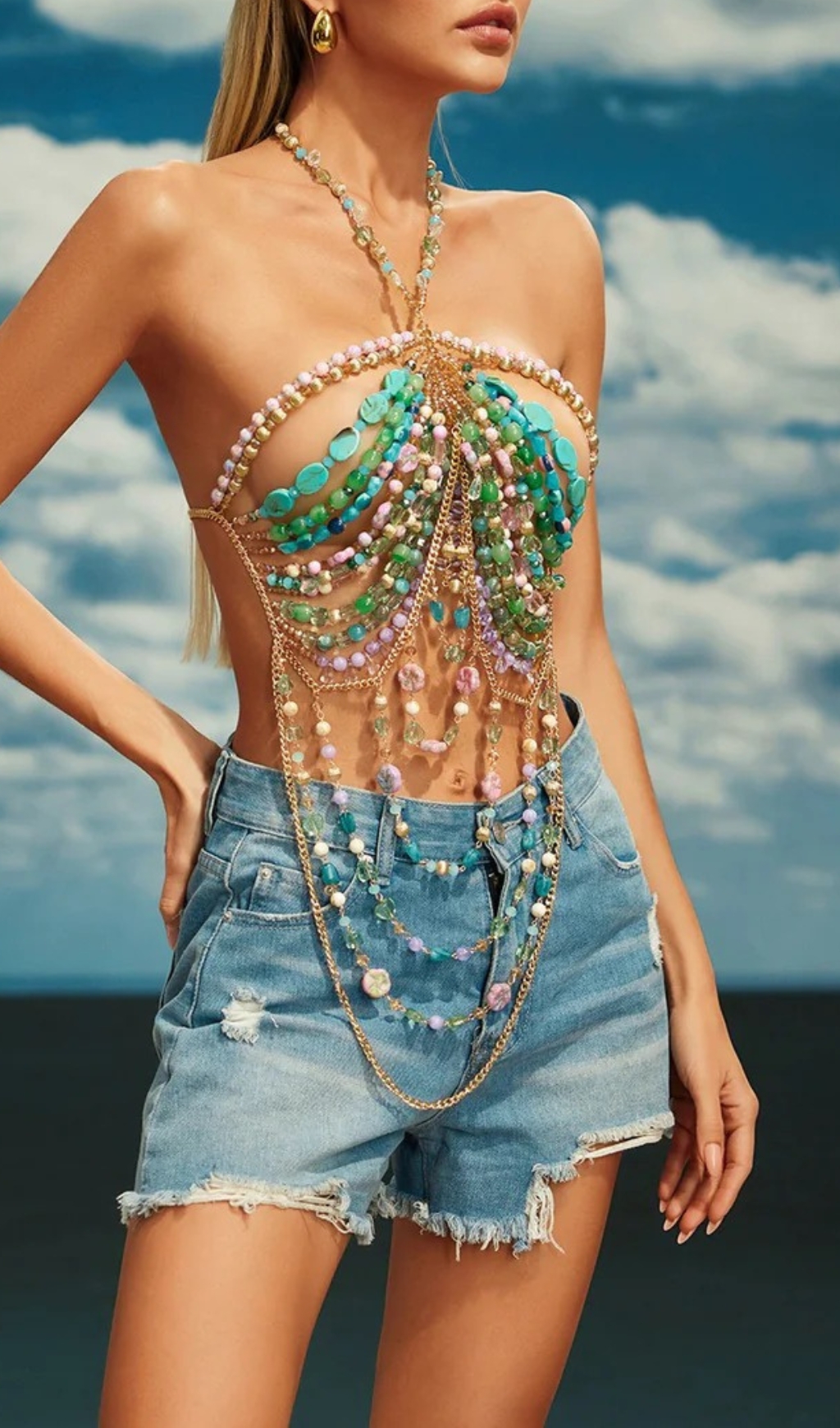 bff7fa04966155278fe71e92b89eda74.jpg Fashionslee Women Dextra Halterneck Gemstone Beaded Bralette