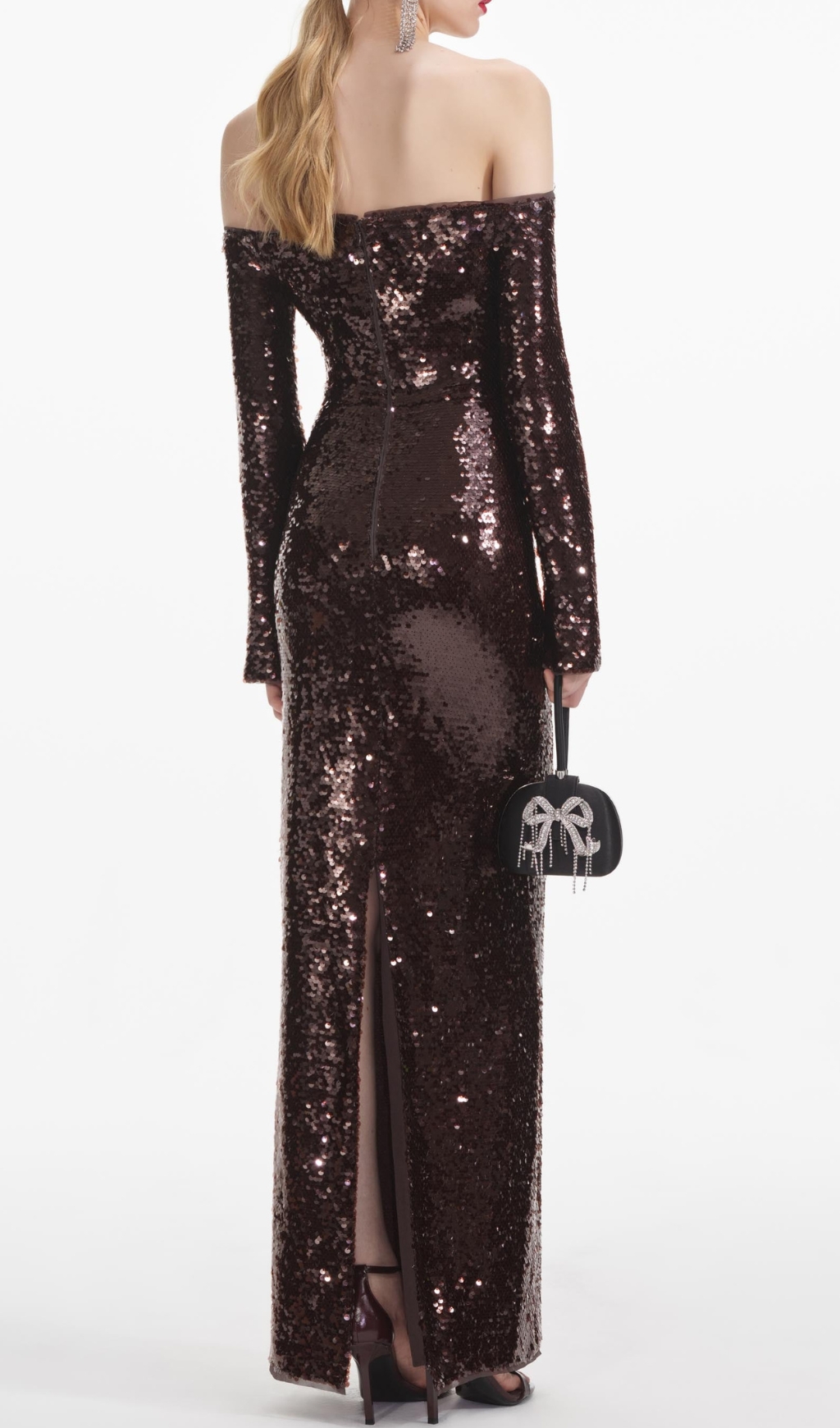 Fashionslee Women Cashlin Long Sleeve Sequin Maxi Dress