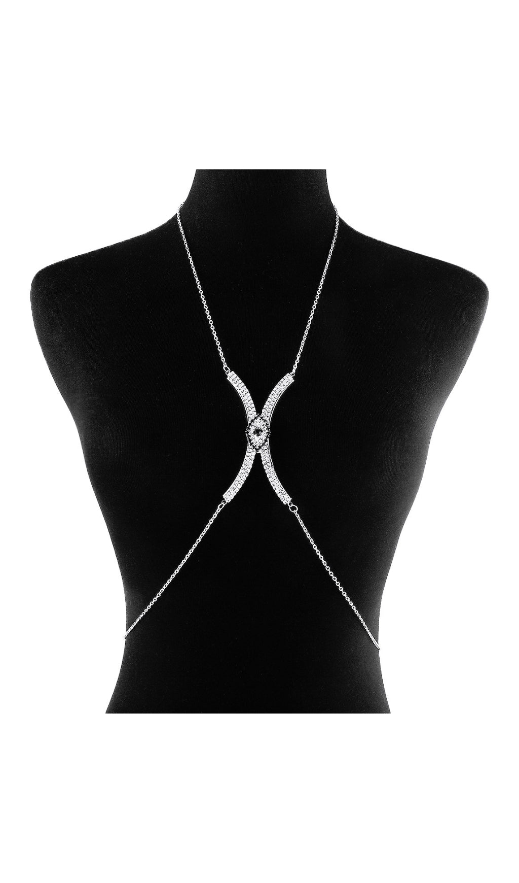Fashionslee Women Diamond Chest Chain In Silver