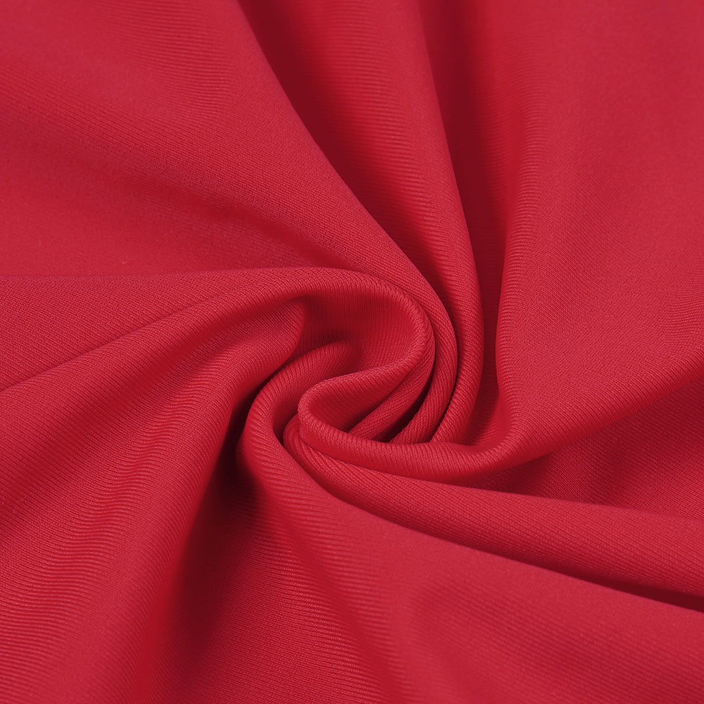 c05b4ae0fdf6625e5e8792abdafba0f8.jpeg Fashionslee Women Red Plunge-Neck Draped Gown