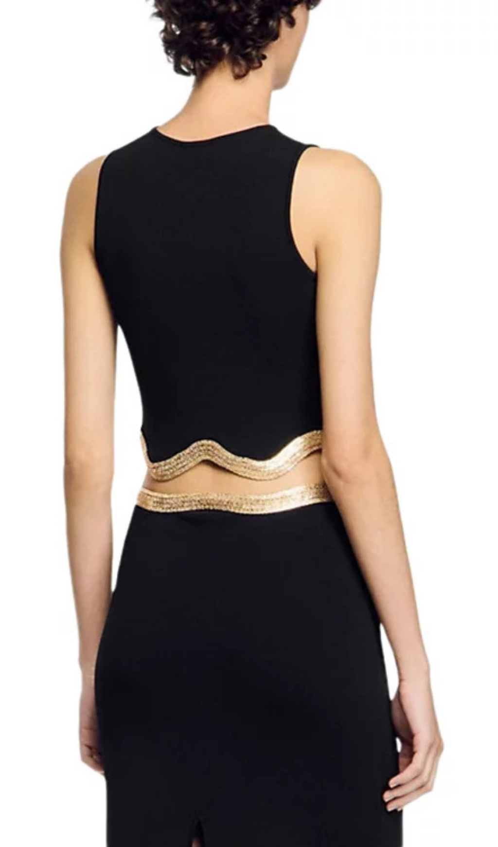 Fashionslee Women Cropped Jumper with Chain Detail