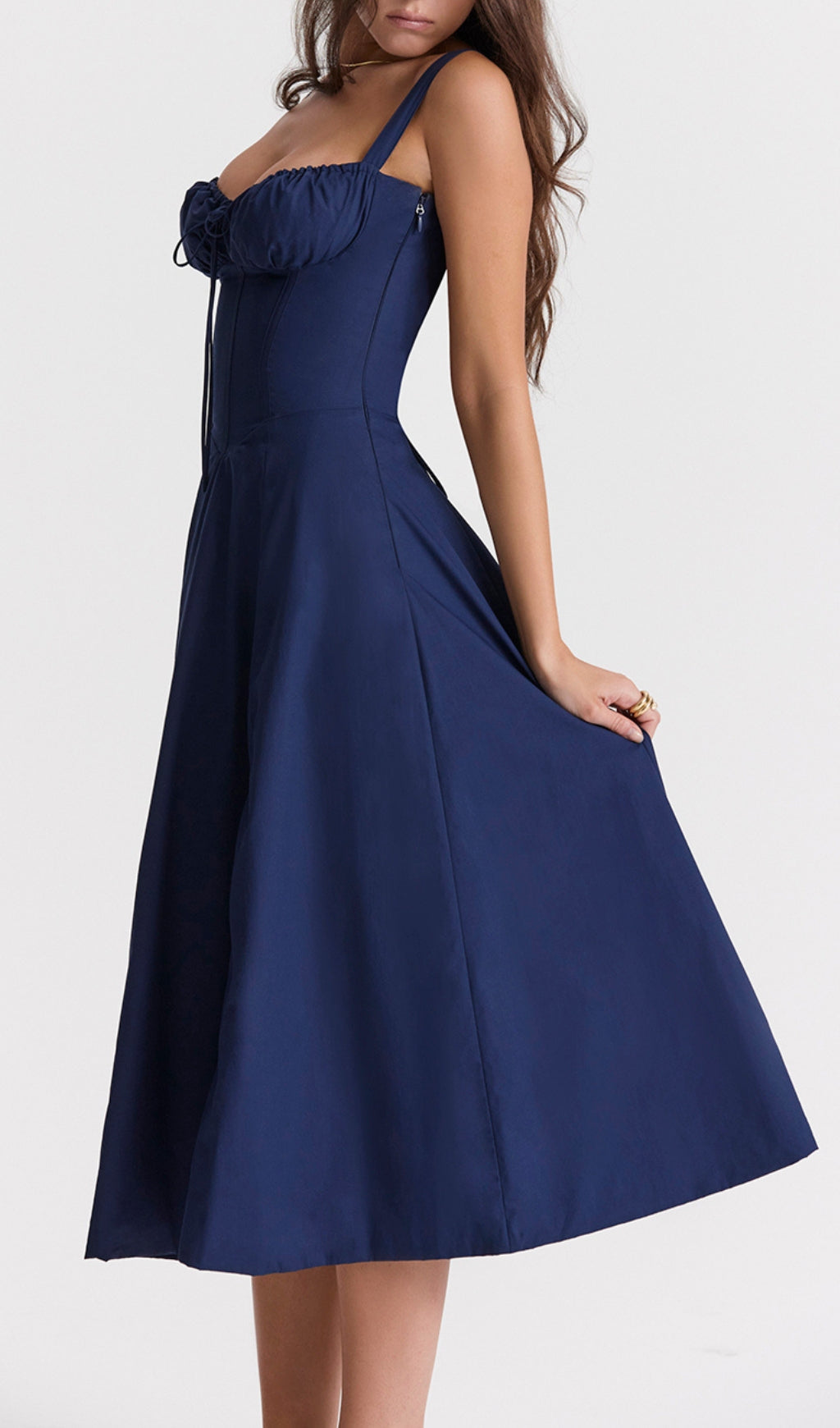 c079c4bf89c7fb02f6c4a60d2e8a0cc1.jpeg Fashionslee Women French Navy Bustier Sundress