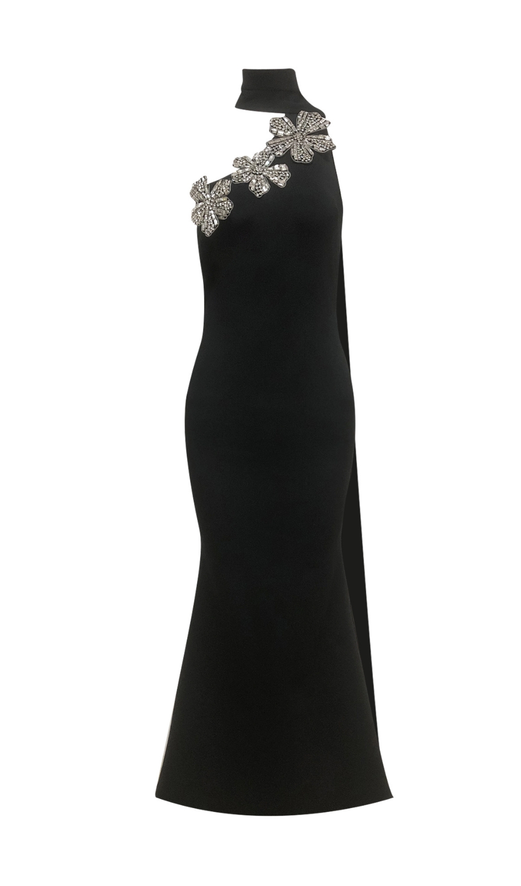 Fashionslee Women Emily Black Diamond Flower Bandage Maxi Dress
