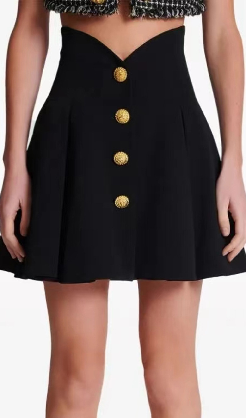 c10394707f57c5690ca95a2a81f59e2a.png Fashionslee Women Hedda Black Button Mini Skirt