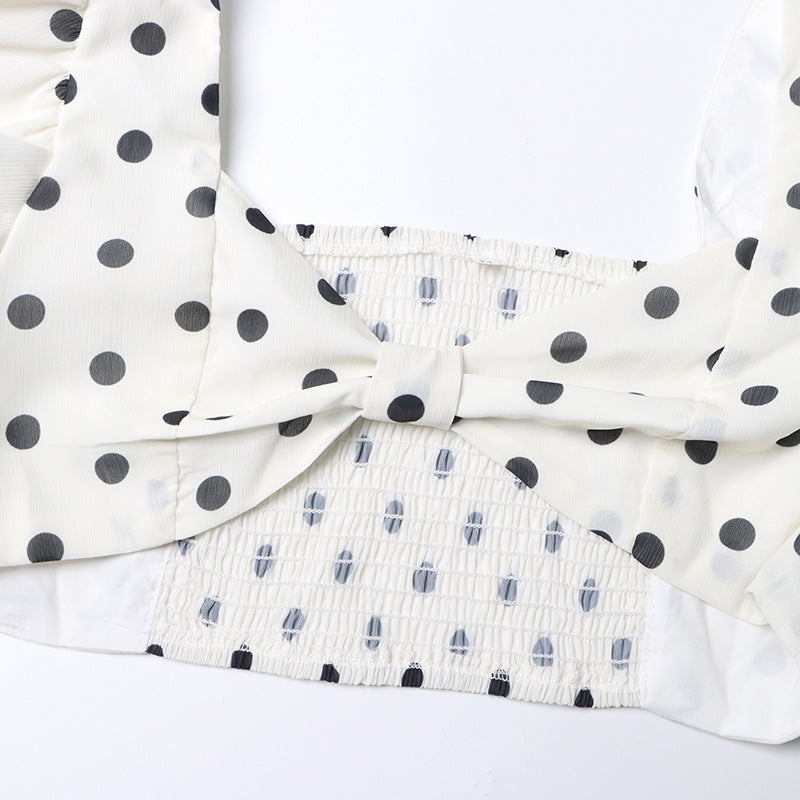 Fashionslee Women Polka Dot Skirt Set In White
