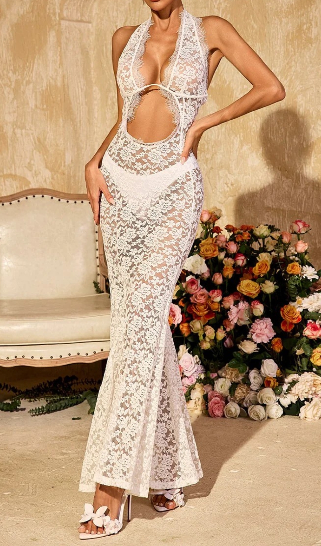 c13cd5805db04501e340221694ac8512.jpg Fashionslee Women Ravhyx Halterneck Cutout Lace Maxi Dress