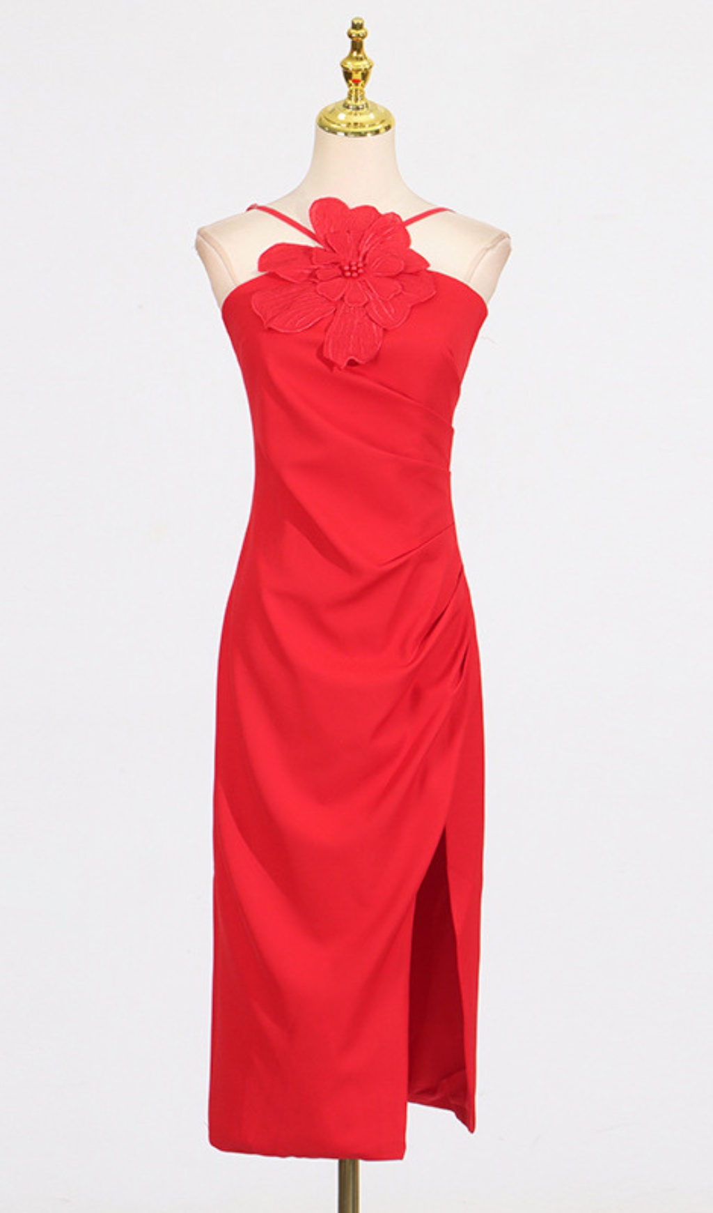 c13fa44771d0348e64d4772bdafb092b.jpg Fashionslee Women Darva Flower Halter Midi Dress