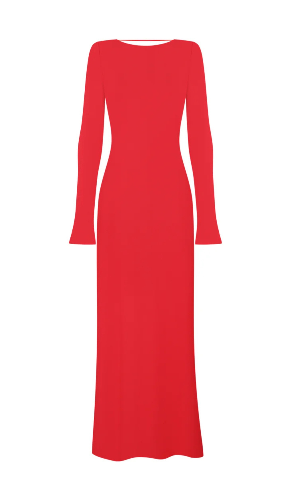 Fashionslee Women Basma Red Long Sleeve Backless Maxi Dress