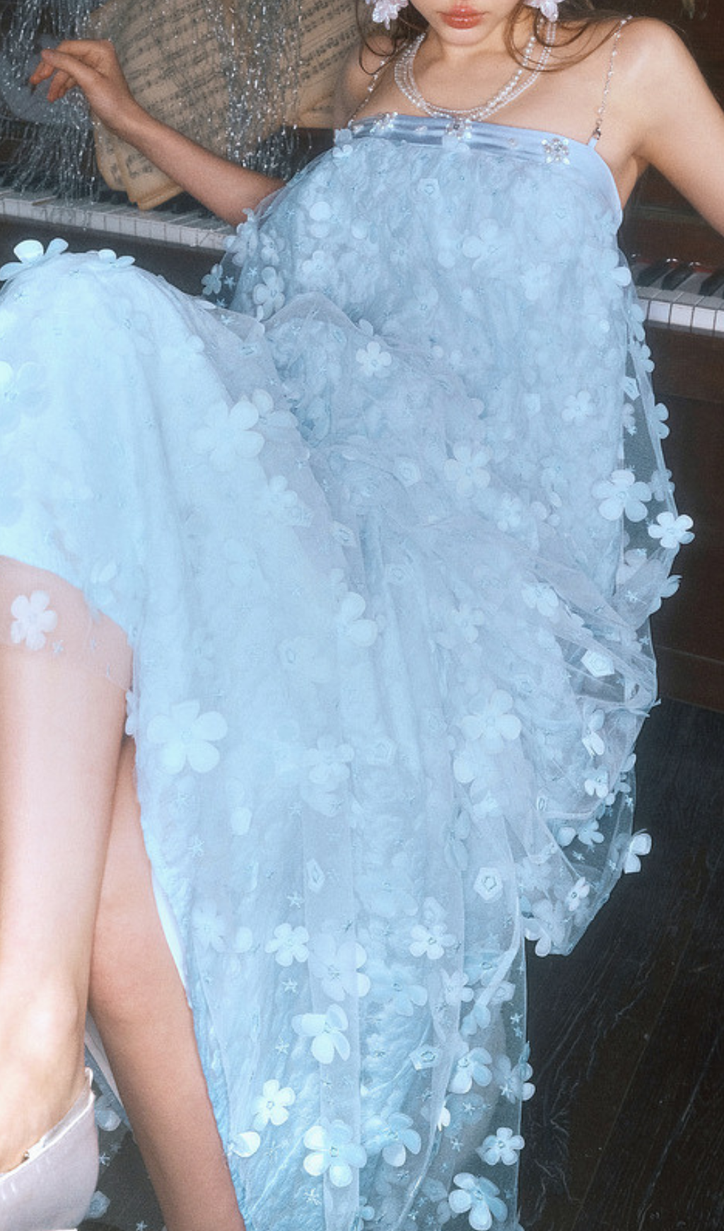 c166e8edb39f2f43332e9c4b05a781ec.png Fashionslee Women Harsha Blue Flower Embellished Maxi Dress