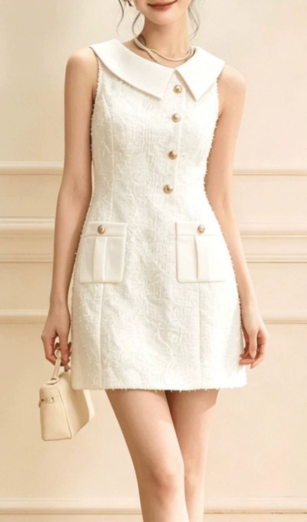 Fashionslee Women Kikuye Strapless Asymmetric Collar Mini Dress