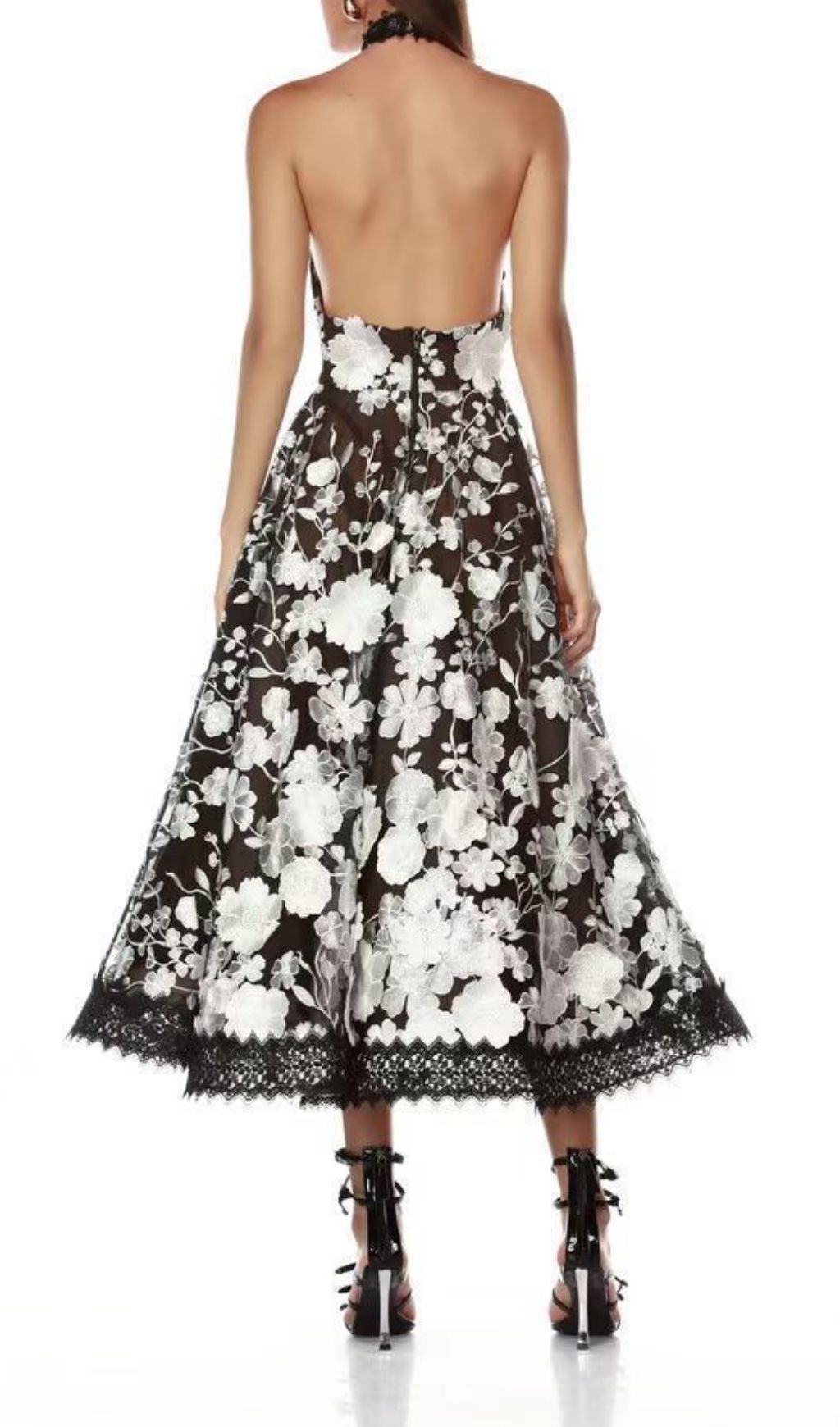 Fashionslee Women Karisma Halter Flower Maxi Dress