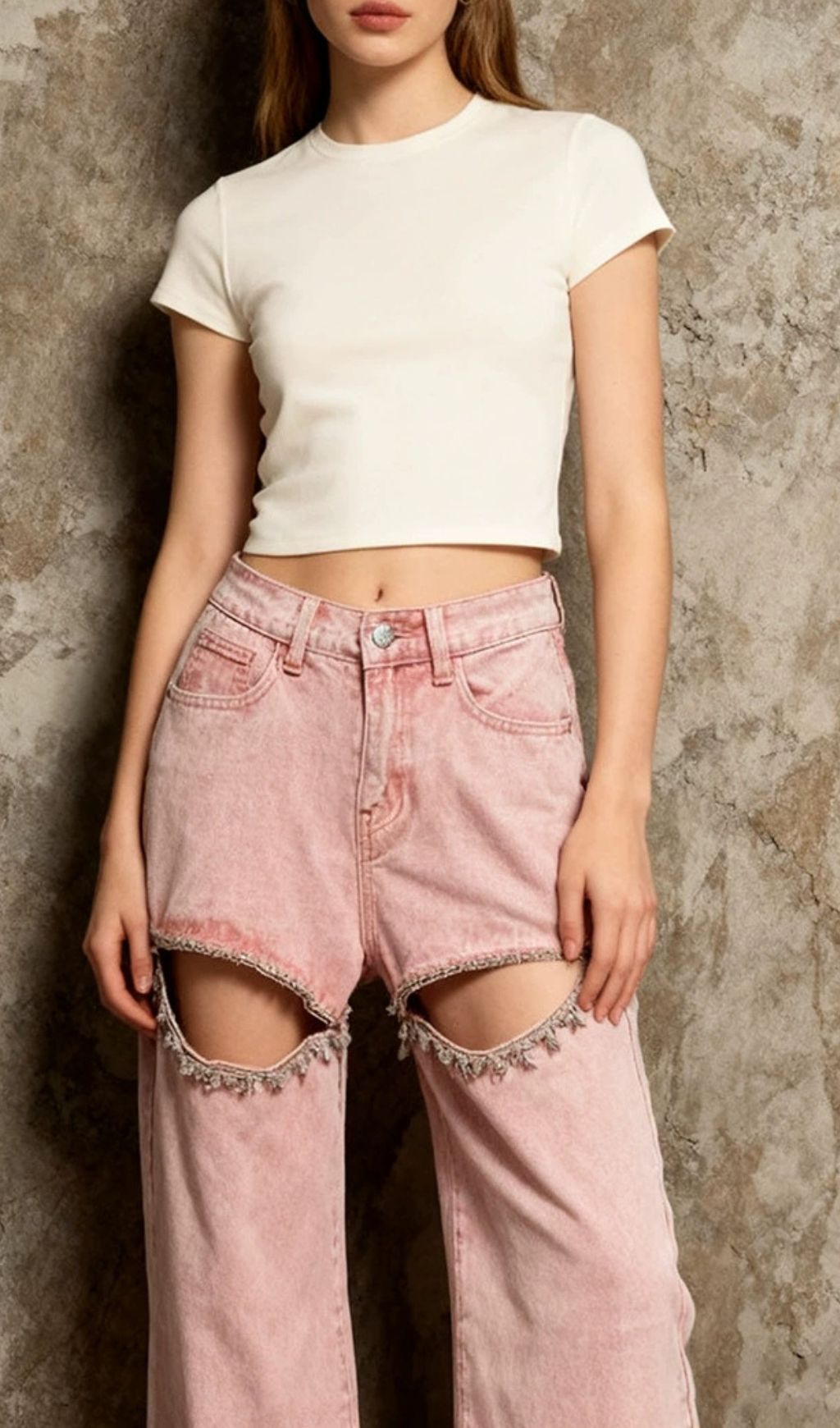 c1fc2f8d0dd083c43d5541747f104b71.jpg Fashionslee Women Itala Pink Diamante Jeans