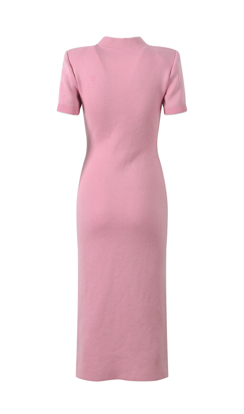 Fashionslee Women Hue Pink Flower Embellished Knit Midi Dress