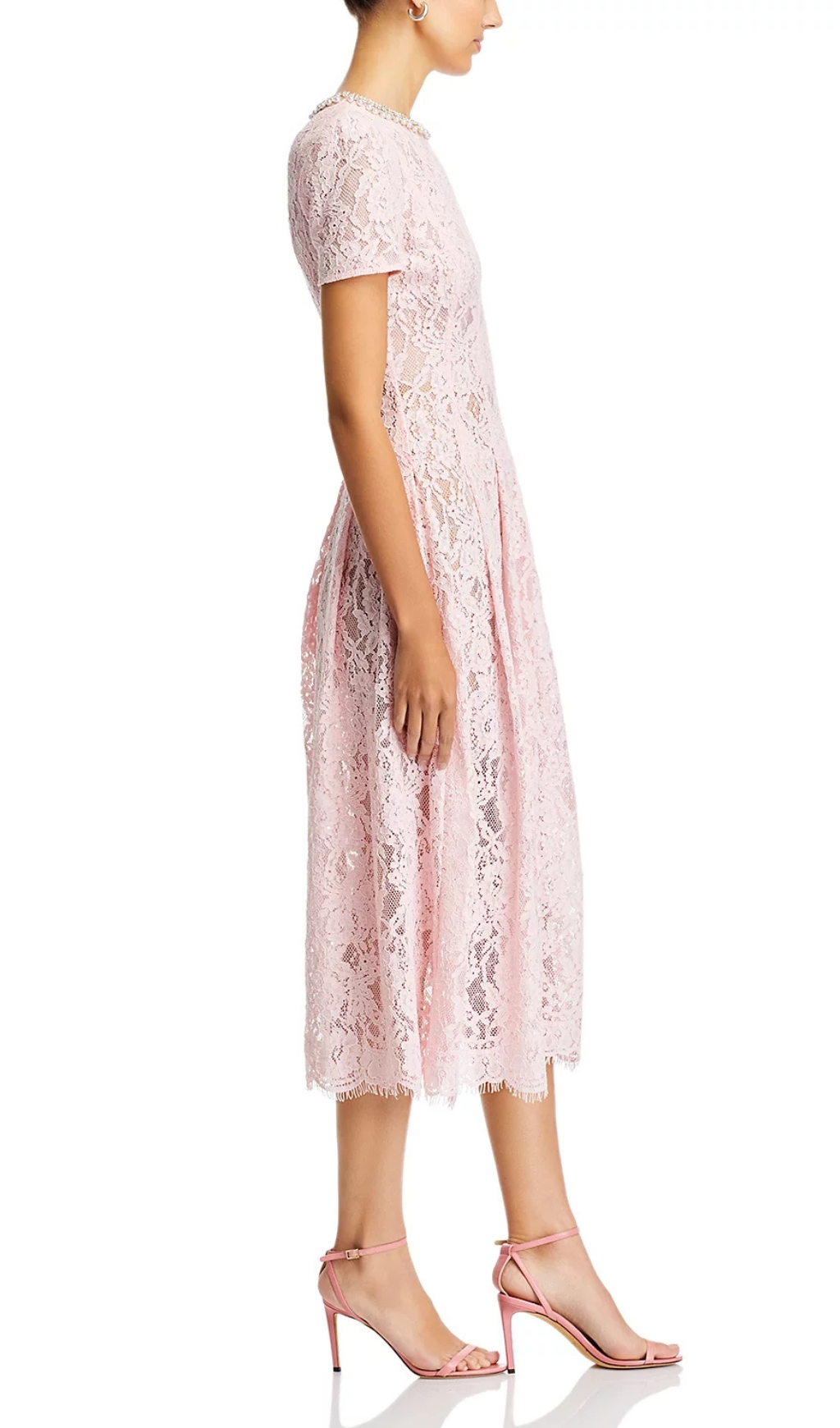 c214076659be5daf11e1daf076dfd186.jpg Fashionslee Women Pink Lace Embellished Midi Dress