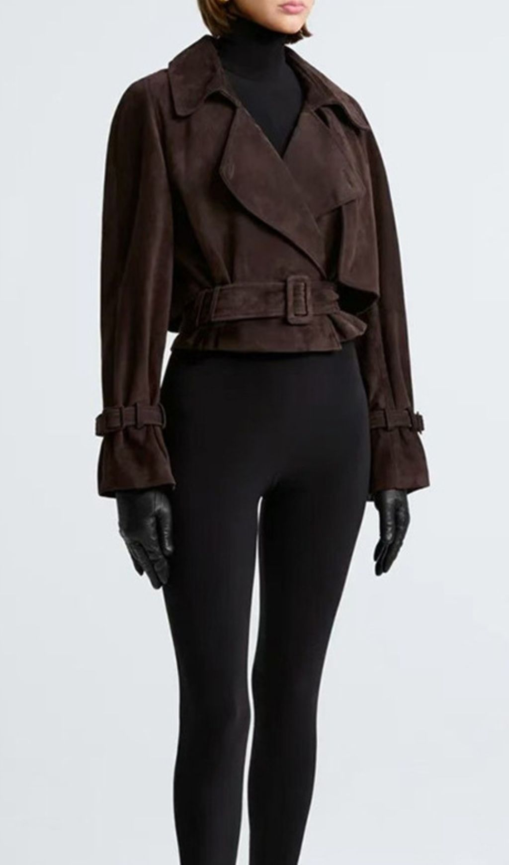 c24b13a4ba8b7d2ca91b8e049a6fcdb1.jpg Fashionslee Women Gittel Brown Belt Crop Coat