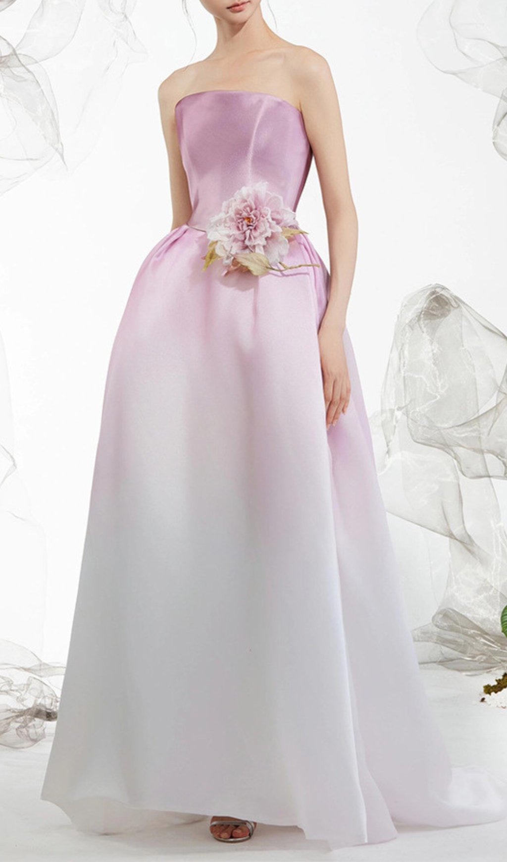 c2709b088215e4a5206a2125998353ef.jpg Fashionslee Women Biddy Pink Strapless Flower Gown