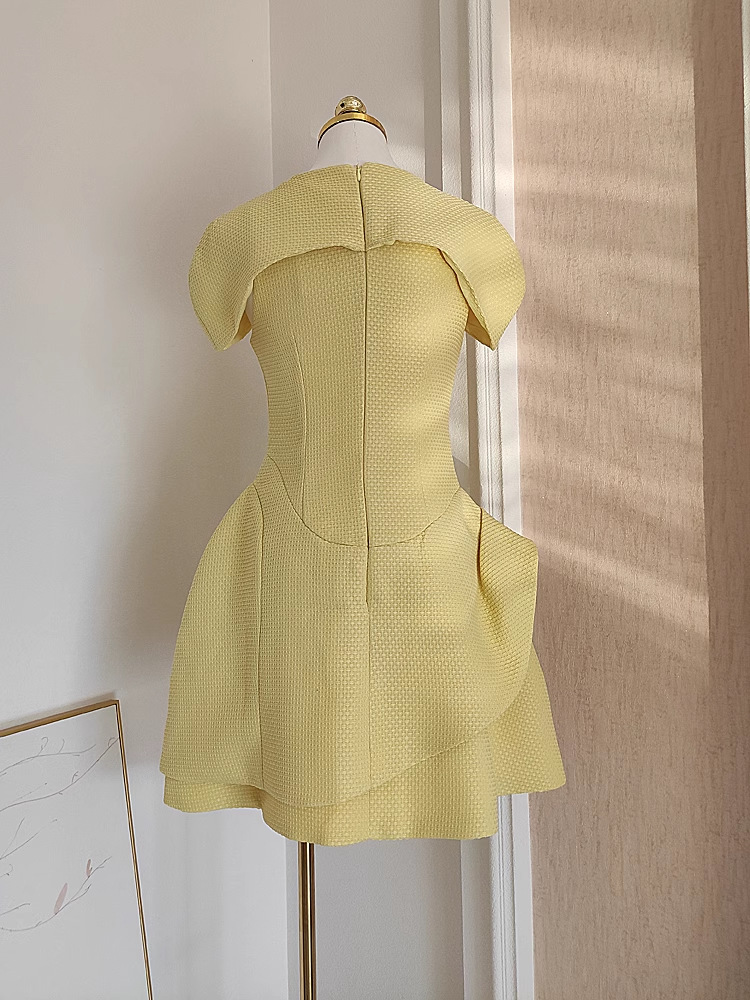 c2d41d04eb1f147a767d72164f219789.jpg Fashionslee Women Conlan Yellow Flower Decor Mini Dress