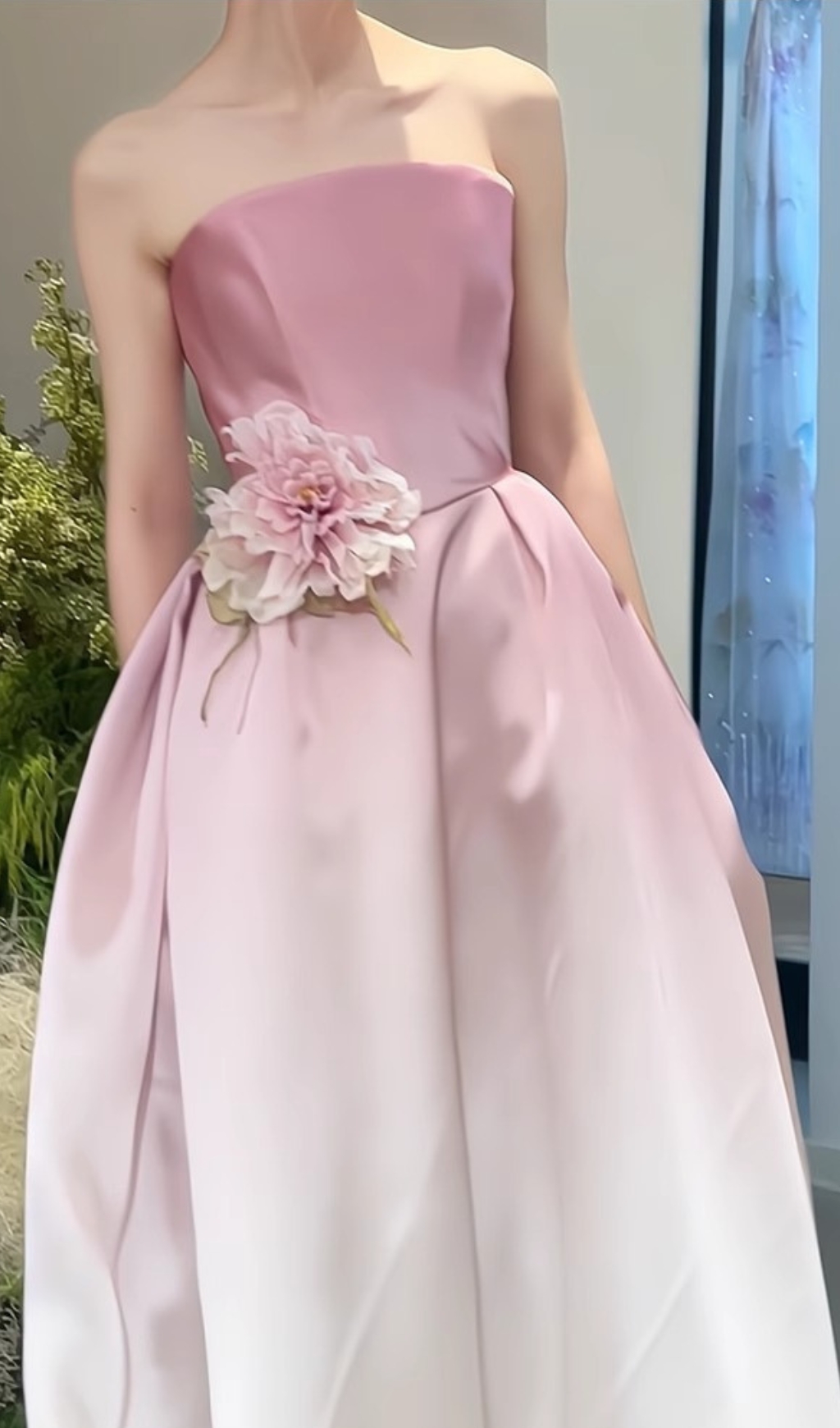 c2ed491250d223492f2df687bf3f1b00.jpg Fashionslee Women Biddy Pink Strapless Flower Gown