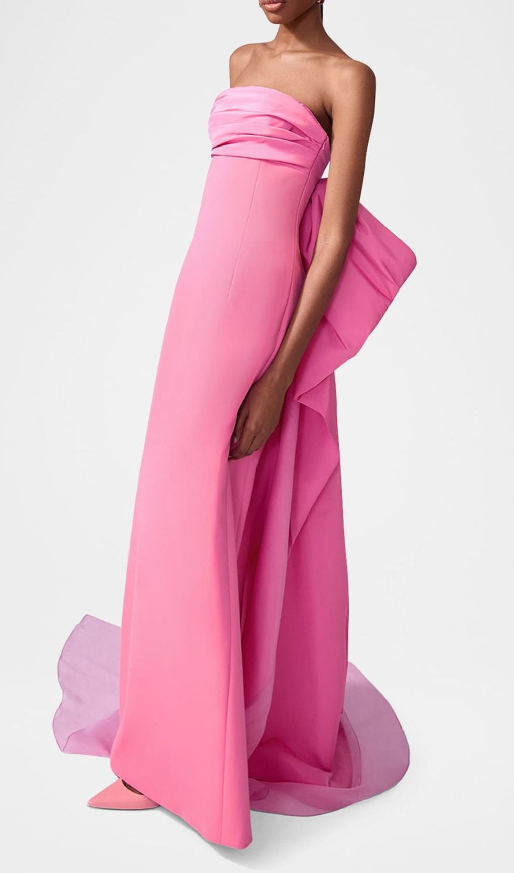 Fashionslee Women Jaiden Pink Strapless Bow Maxi Dress