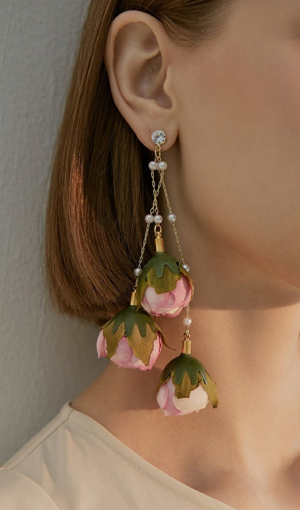 Fashionslee Women Aisha Imitation Rose Tassel Earrings