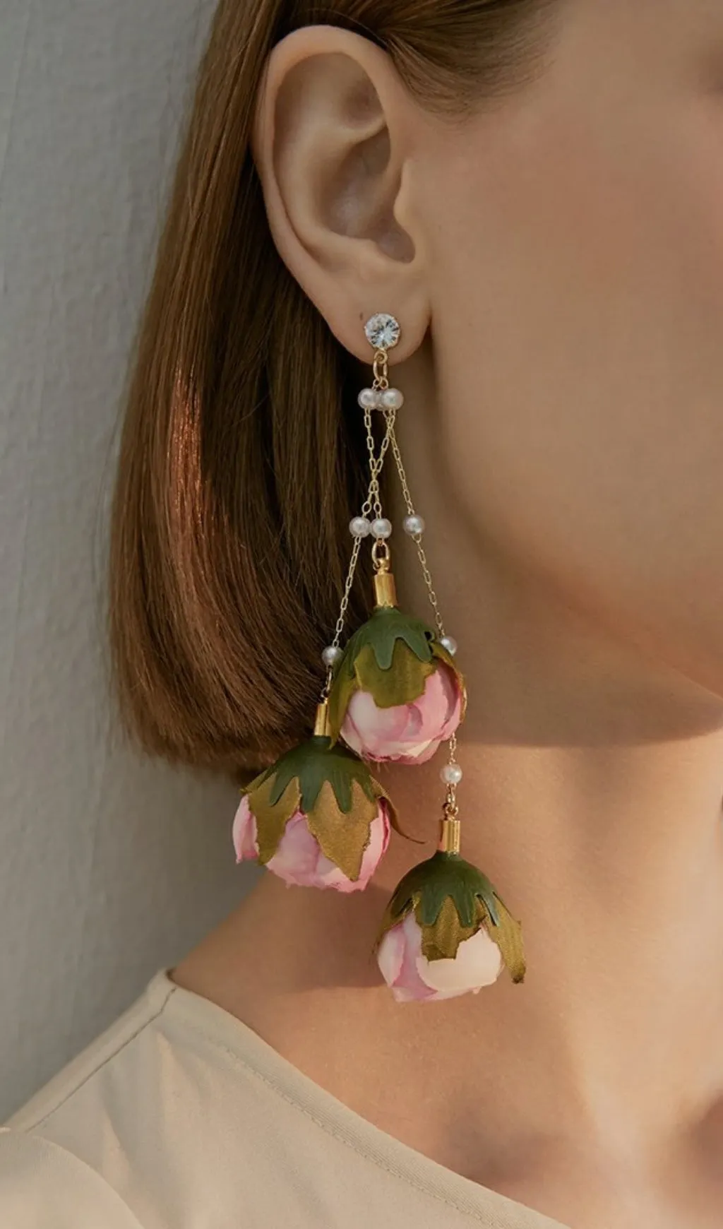 TRENDING ROSE TASSEL EARRINGS VIRAL AESTHETIC